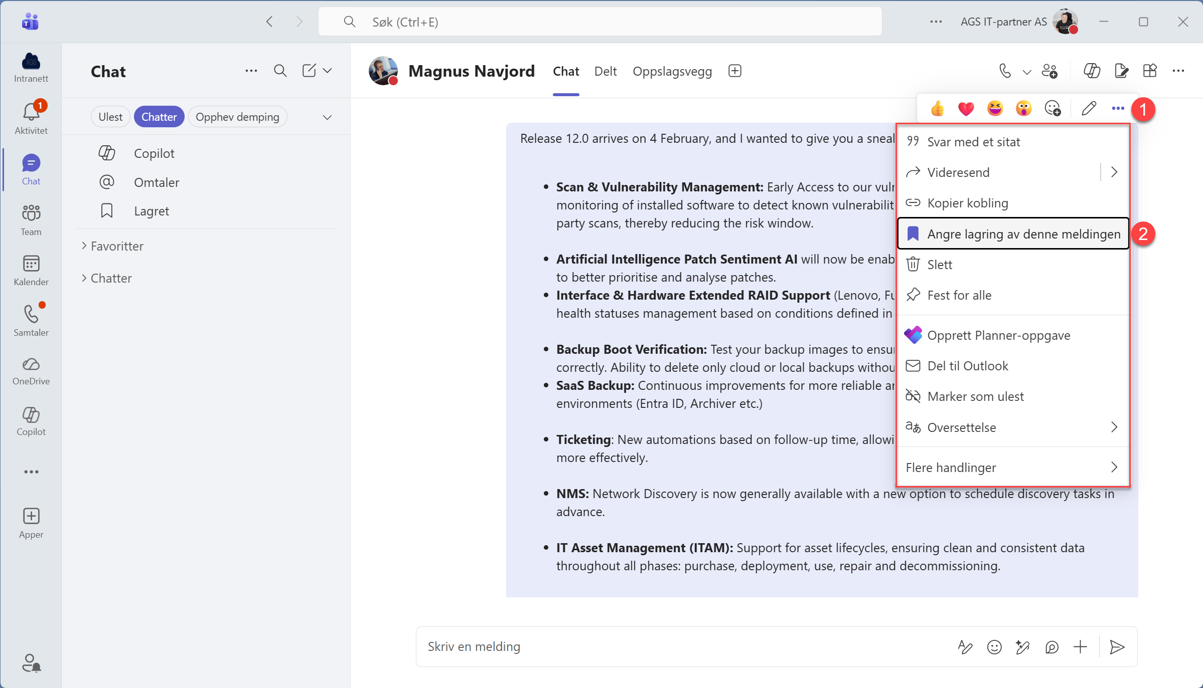 Hvordan lagre meldinger i Teams 7