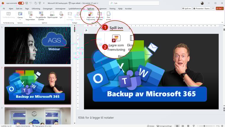 Hvordan lagre presentasjonen din med automatisk PowerPoint-fremvisning 2