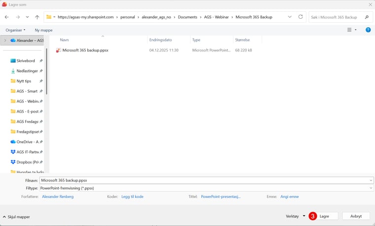 Hvordan lagre presentasjonen din med automatisk PowerPoint-fremvisning 3