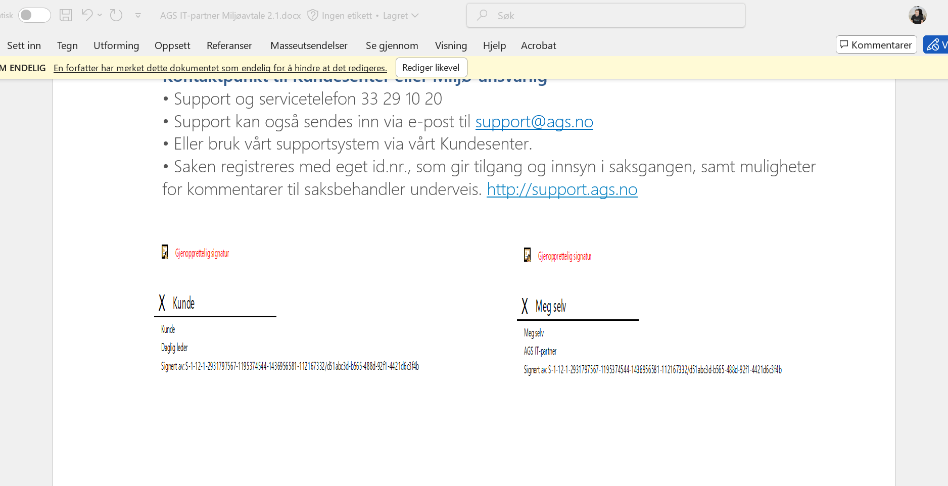 Hvordan legge til signaturlinje i Word 7