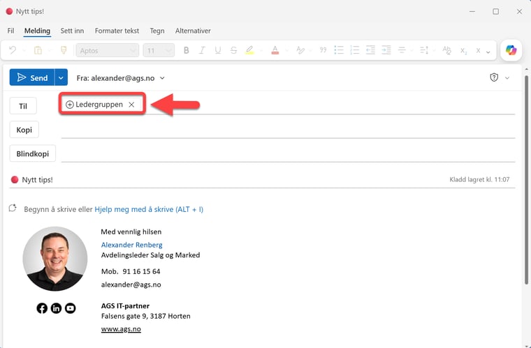 Hvordan opprette e-postliste for grupper i Outlook 5