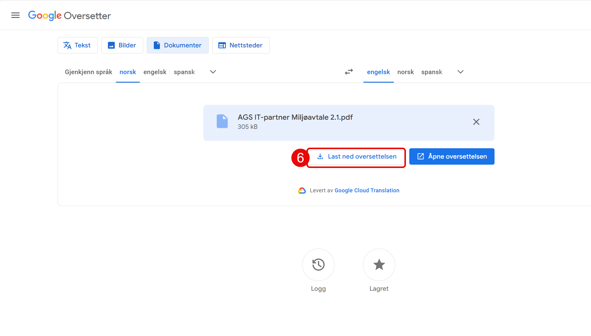 Hvordan oversette PDF automatisk fra norsk til engelsk 9