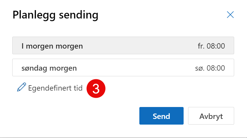 Hvordan planlegge en epost i nye Outlook 3