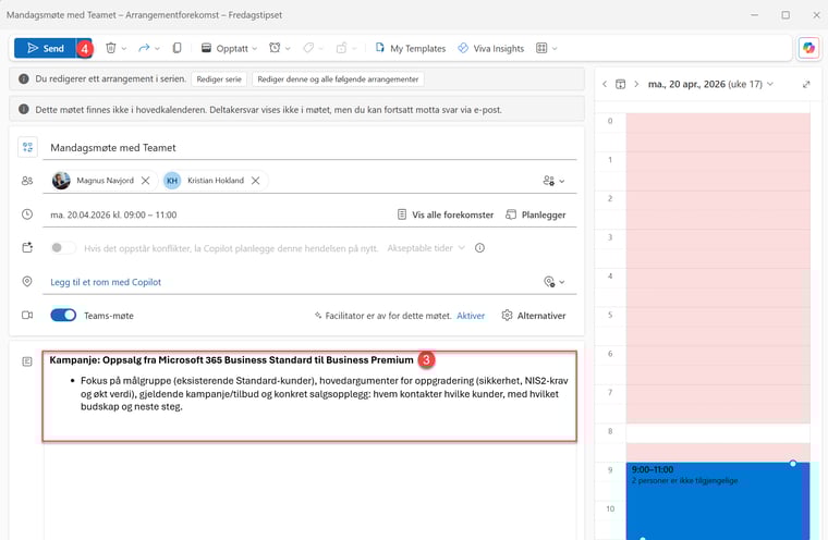 Hvordan redigere gjentakende møter i Outlook kalenderen 3