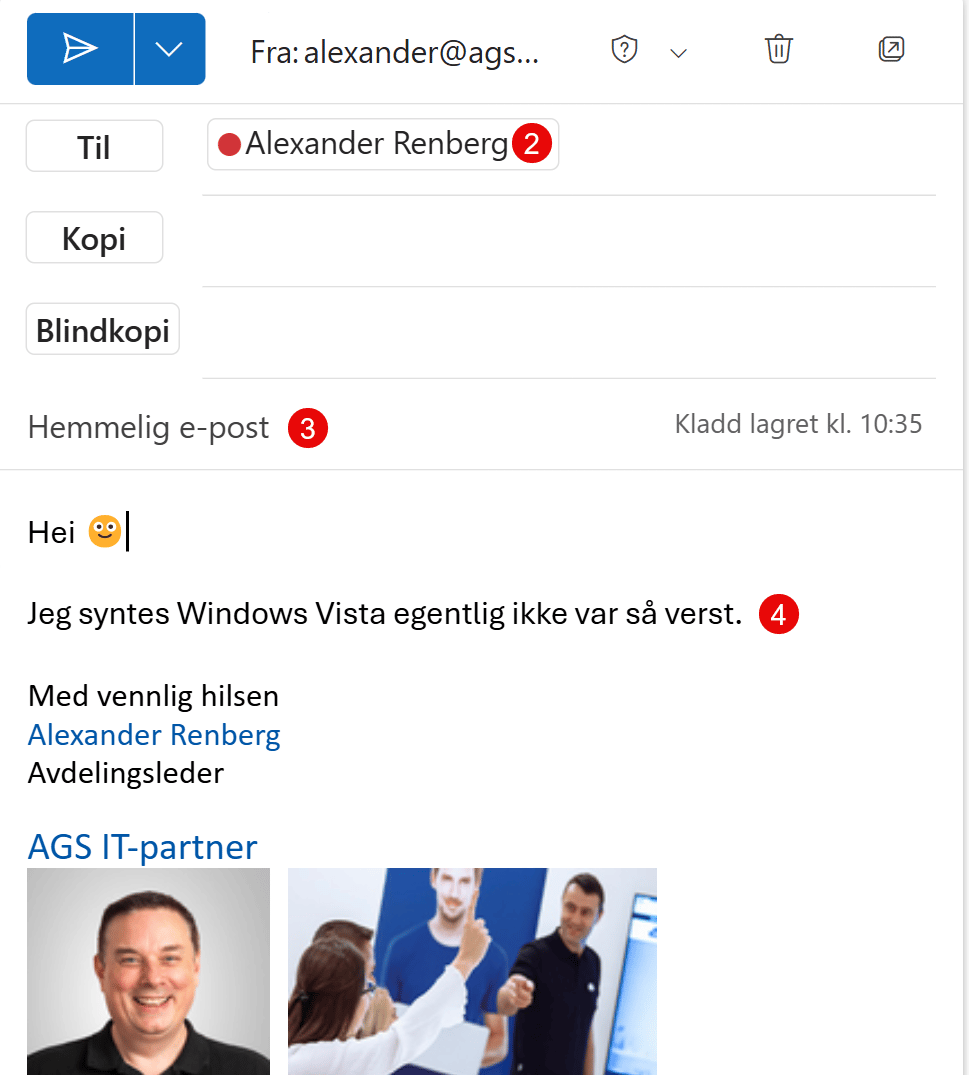 Hvordan sende kryptert e-post i nye Outlook 3