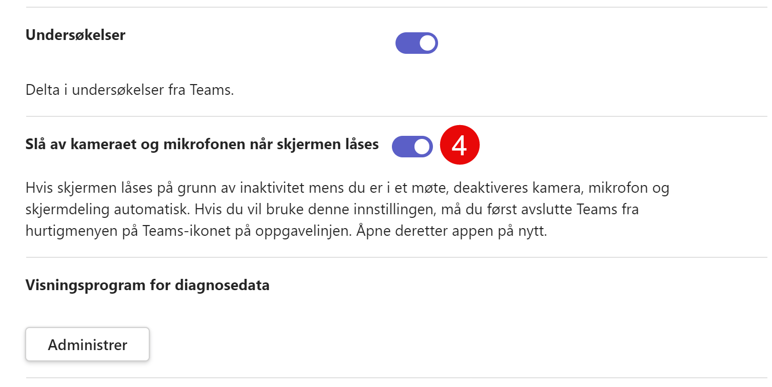 Hvordan sikre kamera og mikrofon i Teams møter 5