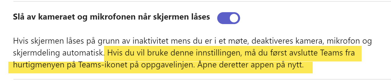 Hvordan sikre kamera og mikrofon i Teams møter 6