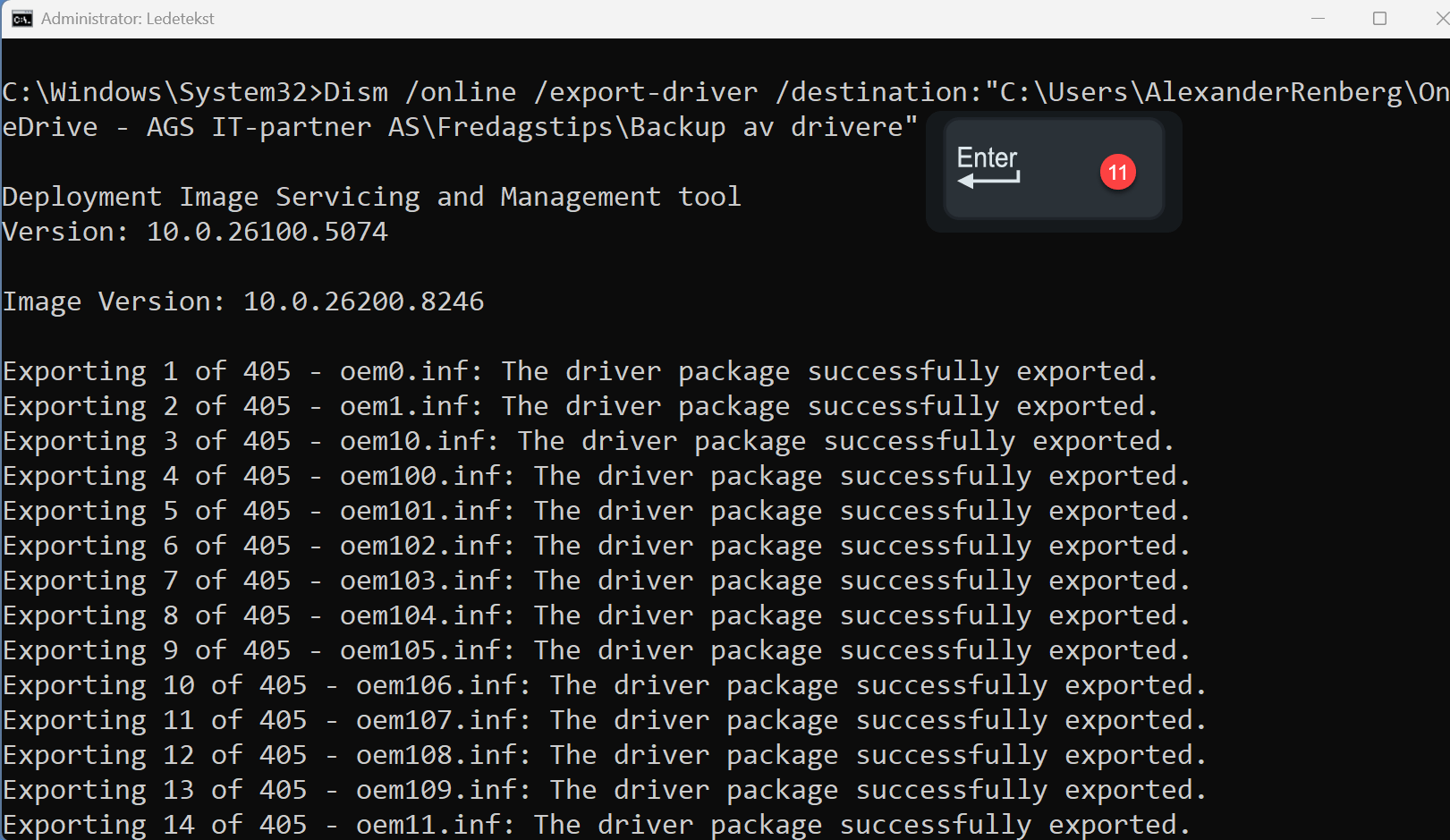 Hvordan ta backup av Windows drivere til OneDrive 7
