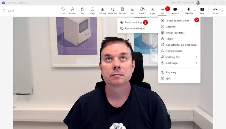 Hvordan ta lydopptak av teams møter 4