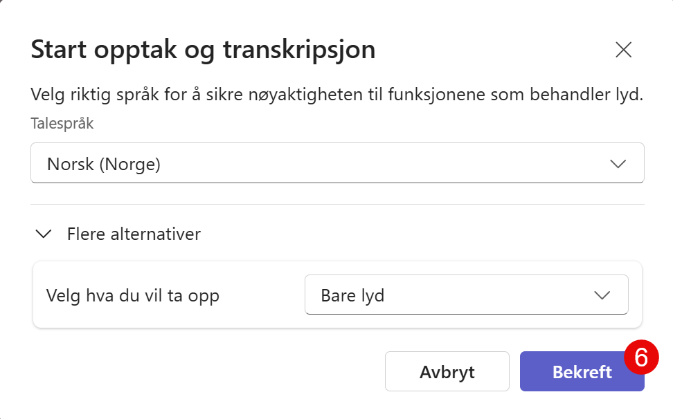 Hvordan ta lydopptak av teams møter 6