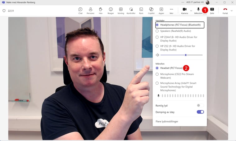 Hvordan teste lyd og mikrofon i Teams 5