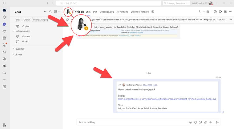 Hvordan videresende chat meldinger i Teams 4