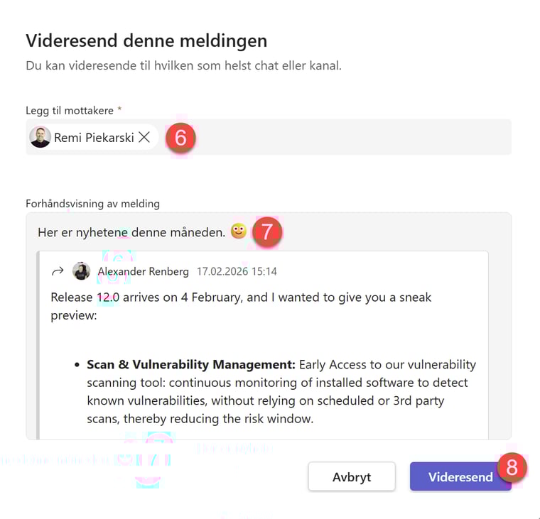 Hvordan videresende flere meldinger samtidig i Teams Chat 5