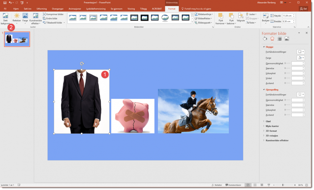 Fjerne bakgrunn på bilder i Powerpoint