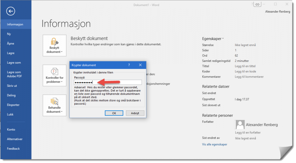 Excel passord fjerne åpne filen
