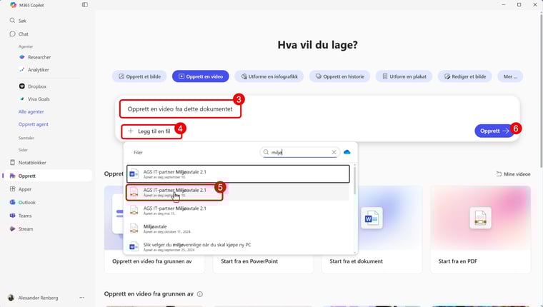 Lag en video med Microsoft 365 Copilot-appen 4