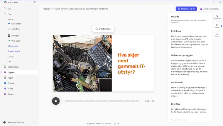 Lag en video med Microsoft 365 Copilot-appen 5