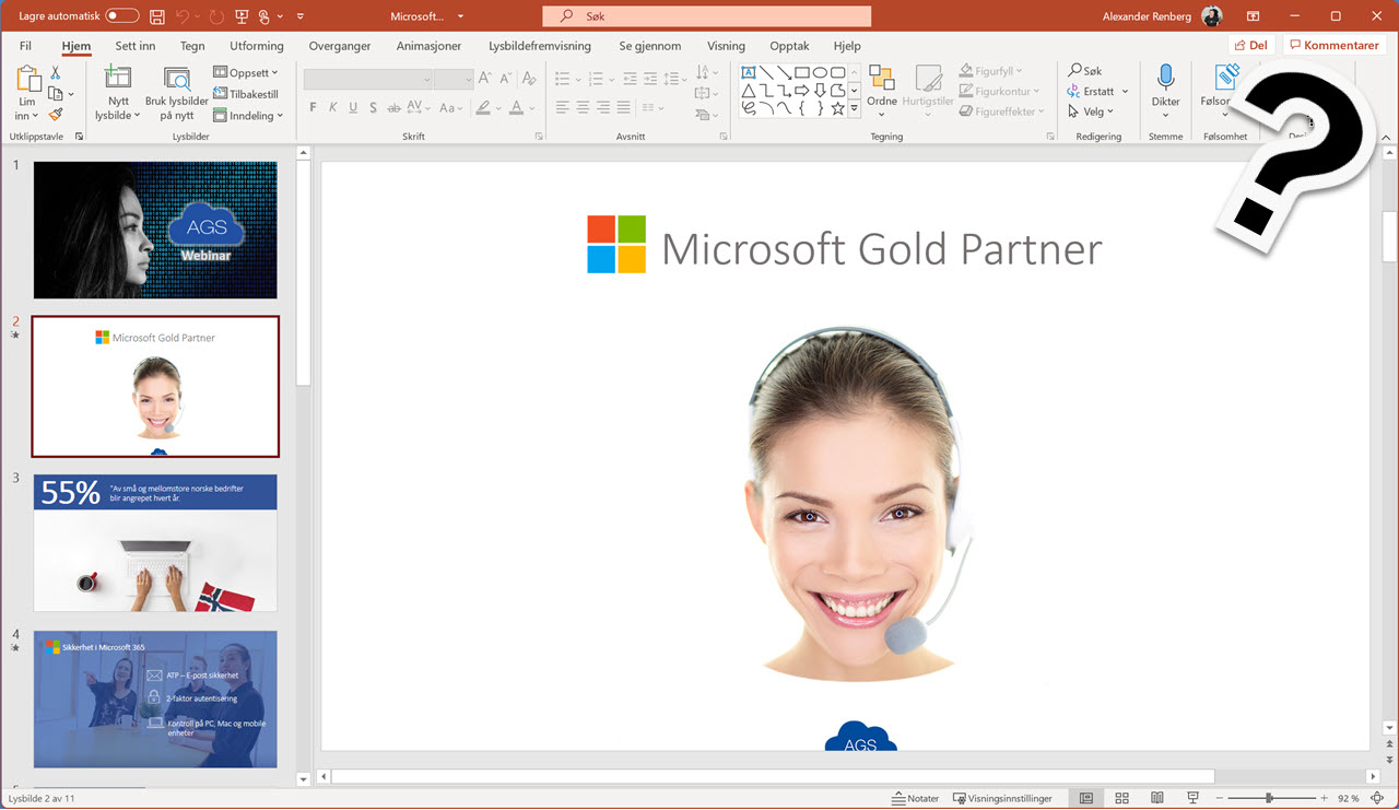 NYHET! Powerpoint presentasjon til Teams med et klikk 9