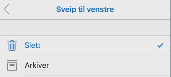 Slik bruker du Outlook sveipealternativer på mobilen 6