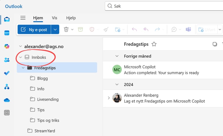 Slik farger du innboksen i Outlook 1