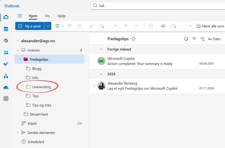 Slik farger du innboksen i Outlook 5