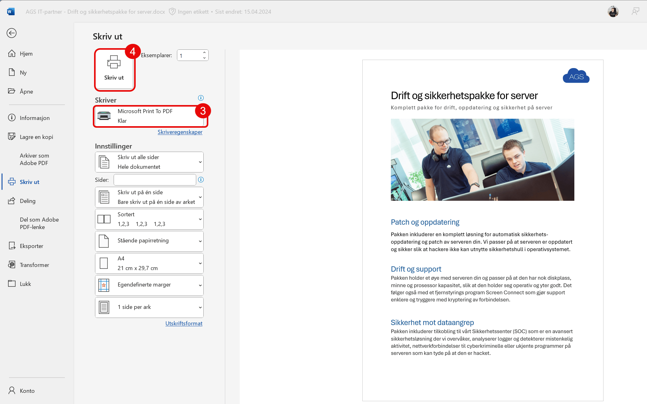 Word supertips - hvordan lagre som PDF 10