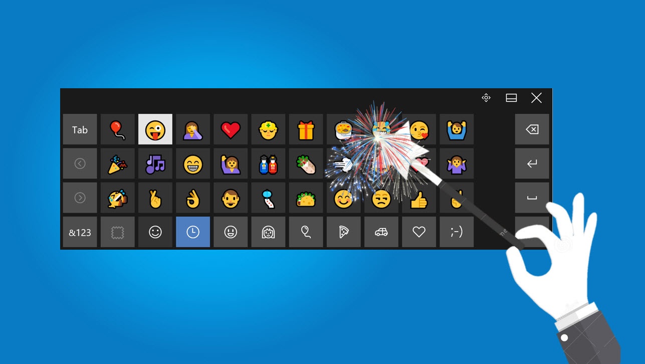 Hvordan sette inn Emoji med Windows 10 touch tastatur
